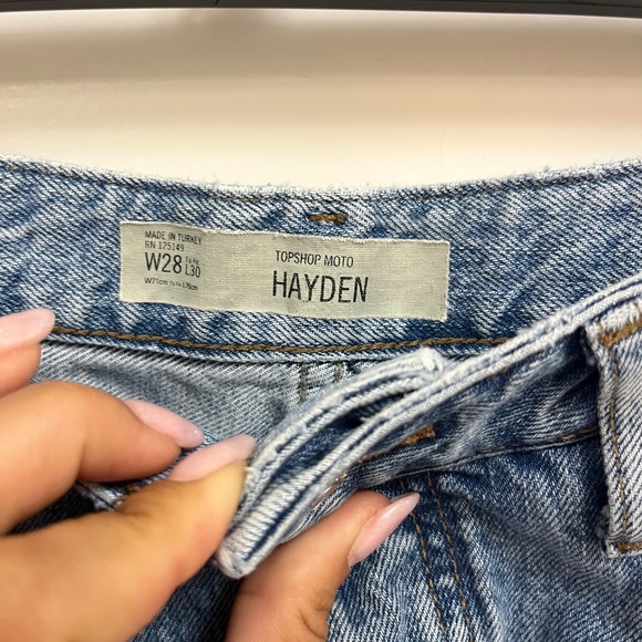 Topshop Moto Hayden Silver Foil Distressed Relaxed Fit Jeans W28 L30 - Picture 6 of 11